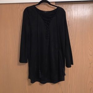 Black Olivaceous Velvet Dress/Tunic